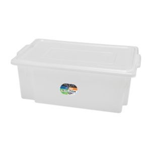 CAIXA PLAST EMPILHÁVEL COM TAMPA 25L 52X32X18CM (0530) em Pedra Bela SP