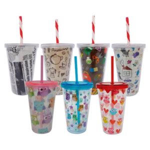 CATUAI - COPO ACRÍLICO 550ML DECORADO DUP. COM CANUDO em Pedra Bela SP