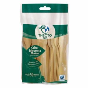 COLHER MADEIRA SOBREMESA THEOTO (COM 50 UNID) em Pedra Bela SP