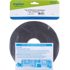 ENGEDOM - FITA ESPUMA PU CINZA AA 25X5X5000MM  REF:2680 em Pedra Bela SP