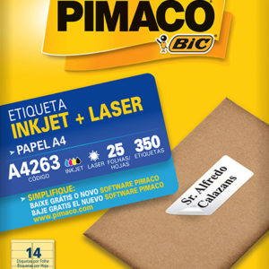 ETIQUETA PIMACO A4 4263 381X990 25 FOLHAS