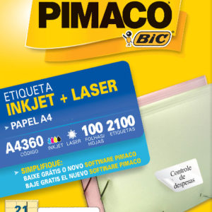 ETIQUETA PIMACO A4 4360 381X635 100 FOLHAS