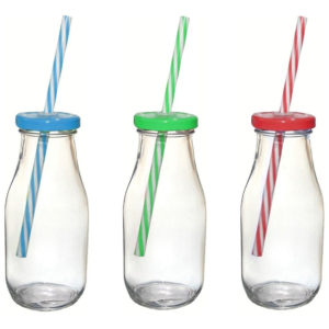 GARRAFA DE VIDRO COM TAMPA E CANUDO em Pedra Bela SP