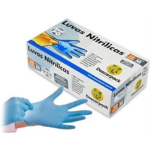 LUVA NITRILICA M (CX COM100) USO GERAL