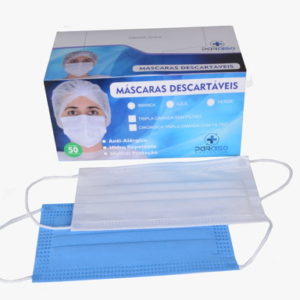 MASCARA COM ELASTICO AZUL/CINZA