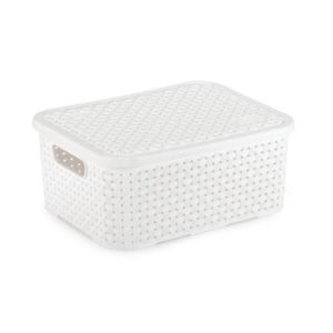 MONTE LIBANO - MINI CAIXA RATTAN BRANCA 7LTS