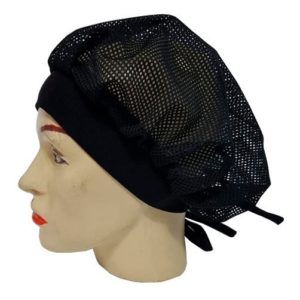 TOUCA TECIDO RENDA PRETA